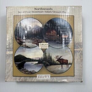 Sakura Northwoods Set of 4 Salad Dessert Plates‎ David Carter Brown